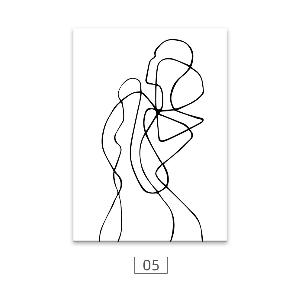 Abstract Woman Body Line Picture Wall Art Canvas Poster